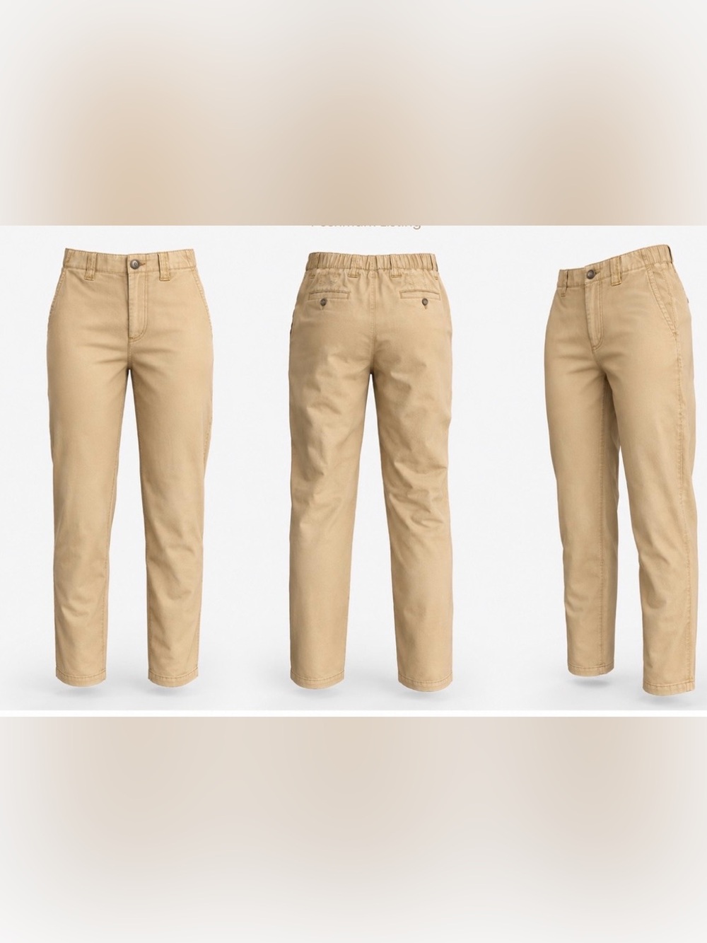 Old Navy Woman’s Beige Chino Pants S Regular Cotton Stretch Pockets Flat Front